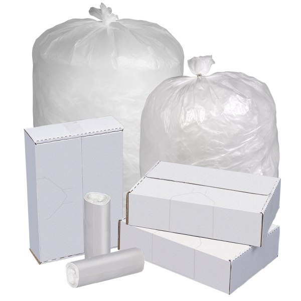 40-45 Gallon Clear Regular Duty Trash Bags - 0.7 Mil