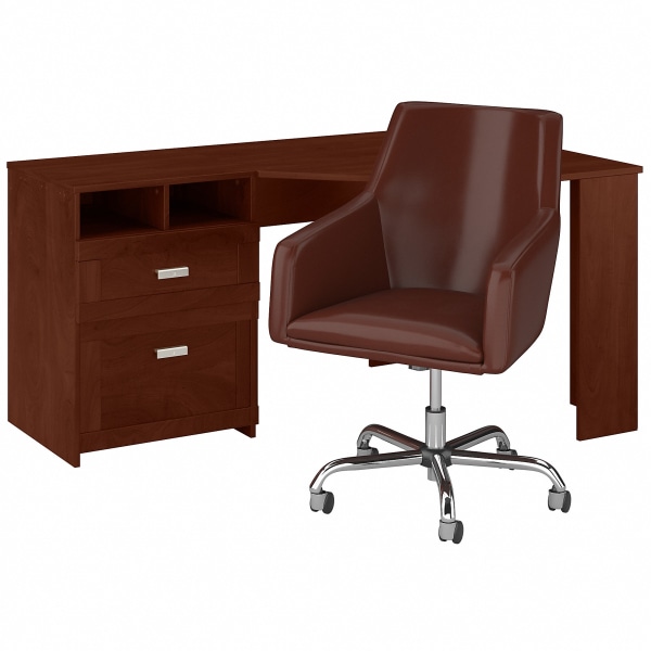 Bush Furniture Wheaton 60&quot;W Reversible Corner Desk And Chair Set 7921618