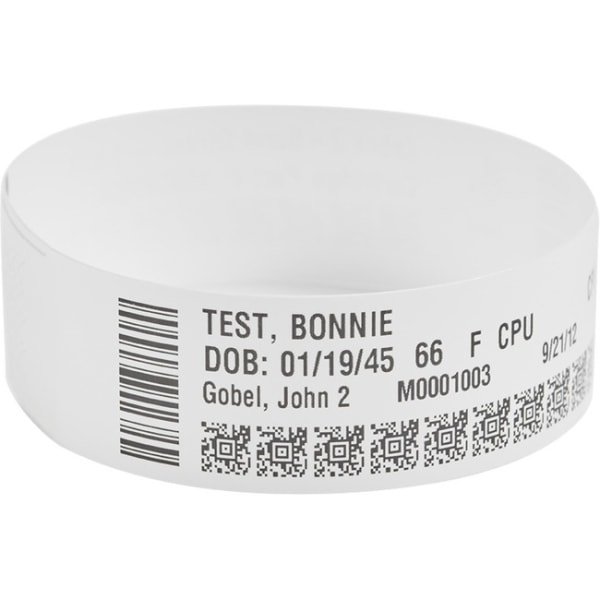 Zebra Wristband Polypropylene 1 x 11in Direct Thermal Zebra ZBand