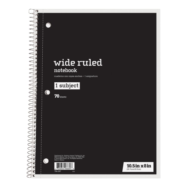Black Paper Journal: Wide Ruled Lined Paper