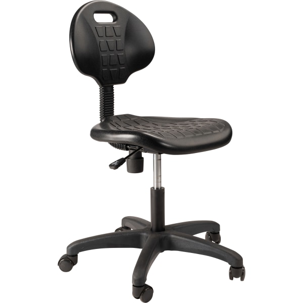 National Public Seating 6800 Height-Adjustable Swivel Stool, Wood-Black