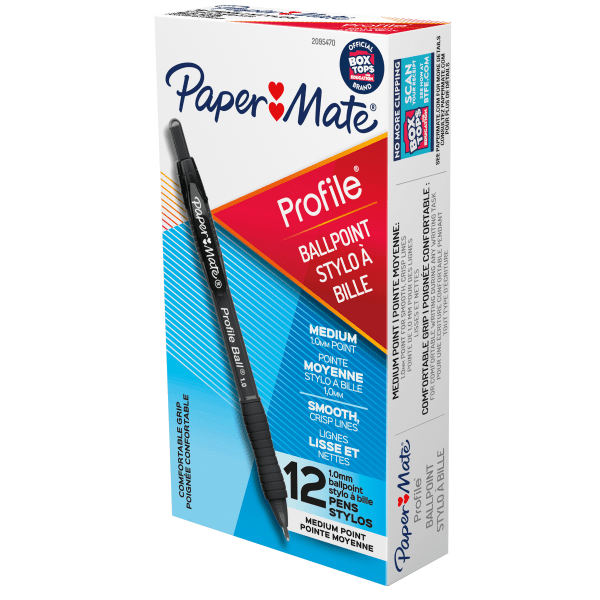 Paper Mate Comfortmate Ultra Ballpoint Stick Pens Medium Point 1.0 mm Black  Barrel Black Ink Pack Of 12 - Office Depot