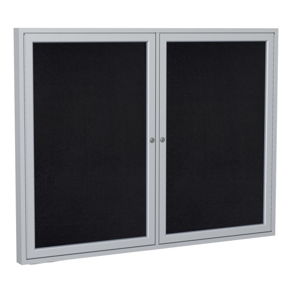 Ghent 2-Door Satin Enclosed Recycled Rubber Bulletin Board 8073070