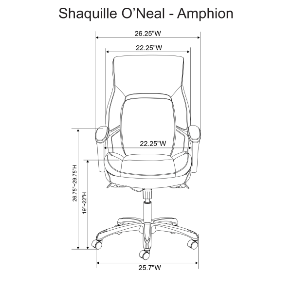 Shaquille O'Neal™ Amphion Ergonomic Bonded Leather High-Back Executive ...