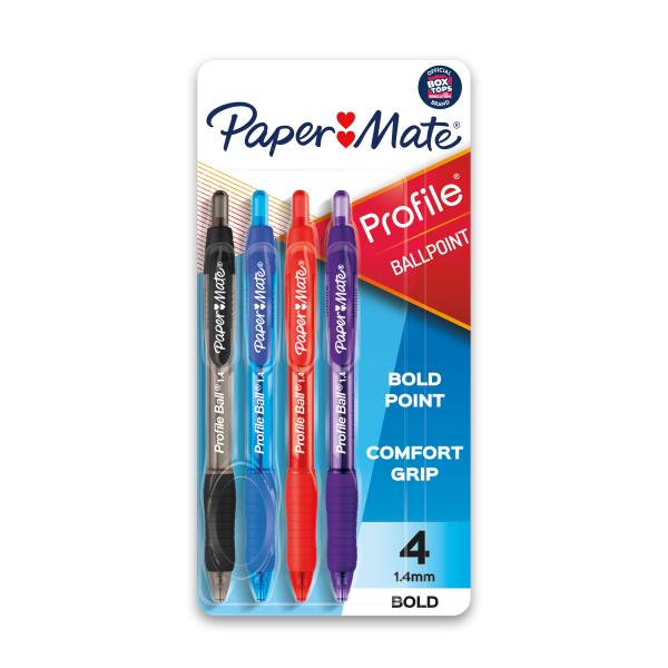 Paper Mate Write Bros. Ballpoint Stick Pen, 1.0 mm Medium Tip, Red  Ink/Barrel, Pack of 12 