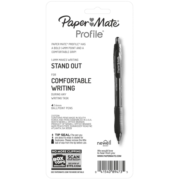 Paper Mate Profile Brown 1.4b Pen Retractable, Bold Point