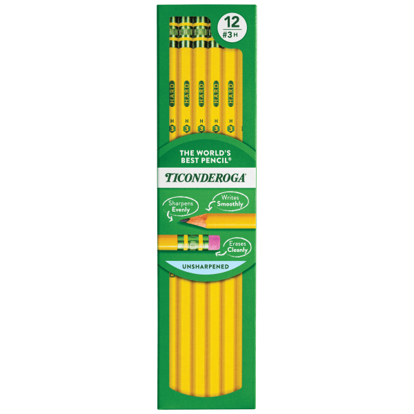 Ticonderoga Pencils, #2 Medium Soft Lead, Box of 12