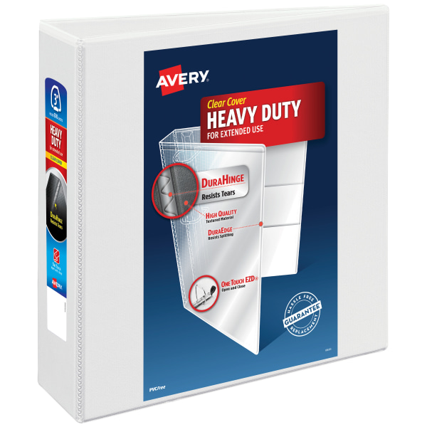 4 in. Avery Heavy-Duty View Binder with One Touch EZD Rings, White