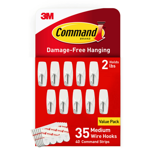 Command Medium Refill Adhesive Strips for Wall Hooks, For
