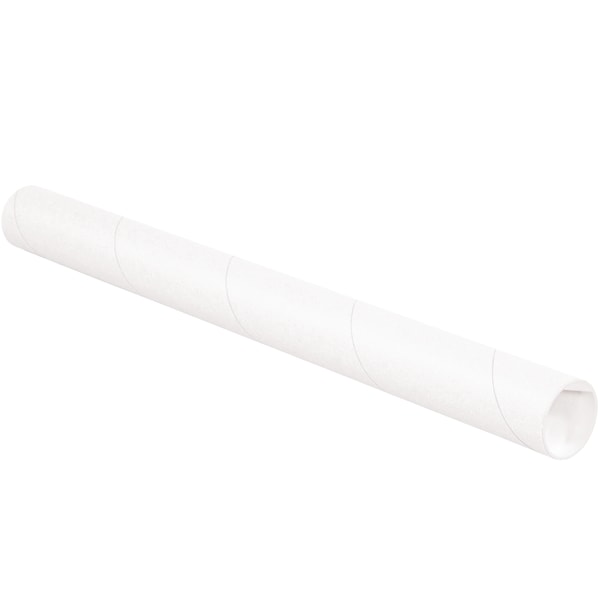 Partners Brand Kraft Mailing Tubes With Plastic Endcaps, 2 x 30, Pack Of  50