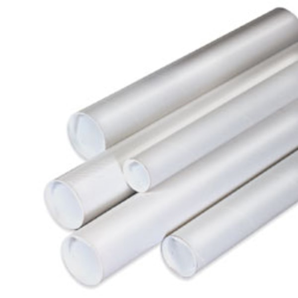 Partners Brand White Mailing Tubes With Plastic Endcaps 817256
