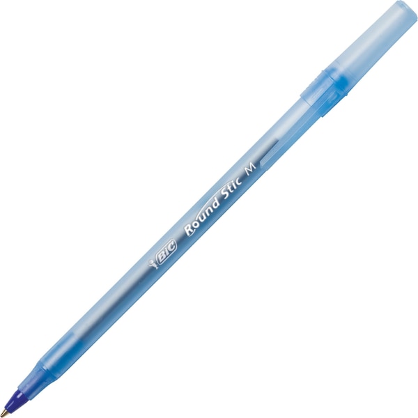 Medium Point 1.0 mm BIC Round Stic Xtra Life Ball Pen Blue Ink Lot of 120 