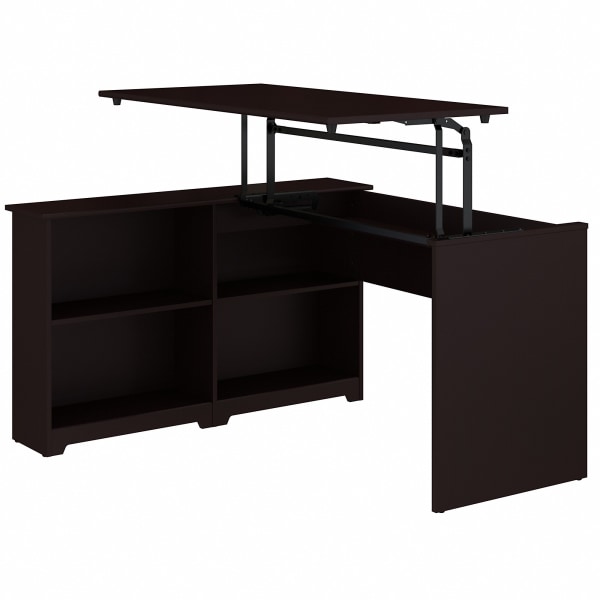 Bush Furniture Cabot 3 Position Sit to Stand Corner Bookshelf Desk 8248532