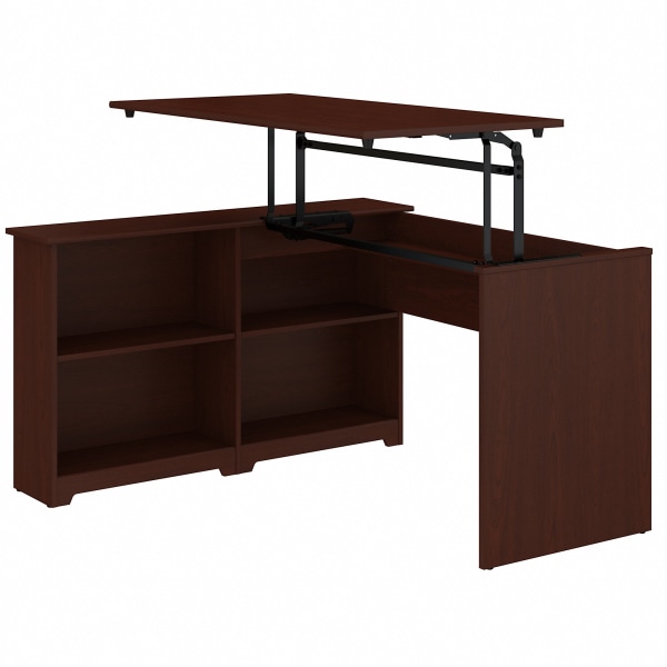 Bush Furniture Cabot 3 Position Sit to Stand Corner Bookshelf Desk 8249381