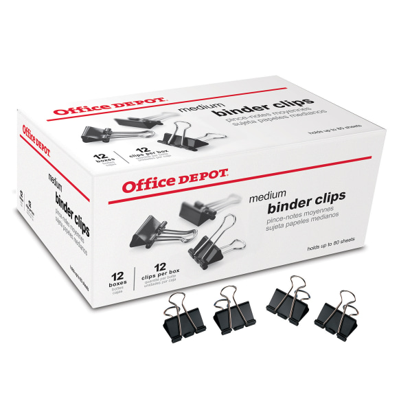Office Depot Brand Binder Clips Mini 916 Wide 14 Capacity Black Pack Of 60  - Office Depot