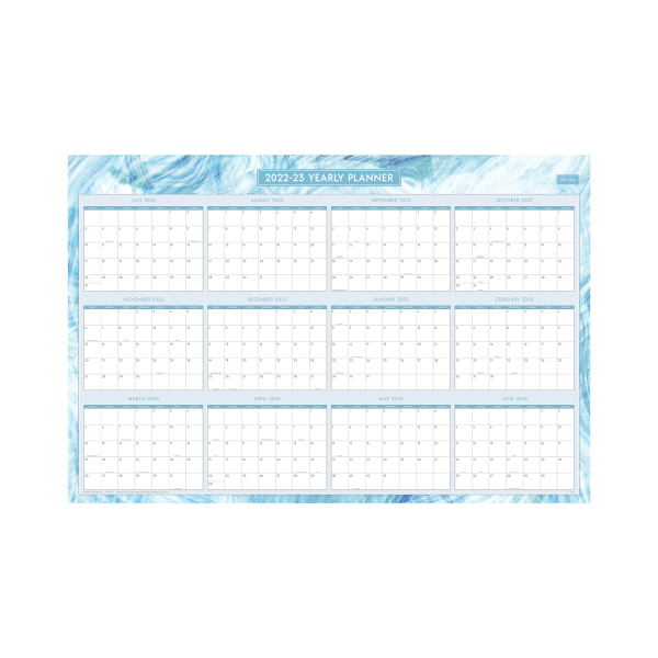 Blue Sky™ Laminated Academic/Regular Monthly Wall Calendar - Zerbee