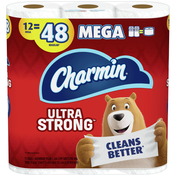 Charmin Ultra-Strong 2-Ply Toilet Paper, 264 Sheets Per Roll, Pack Of 12 Mega Rolls 8467436