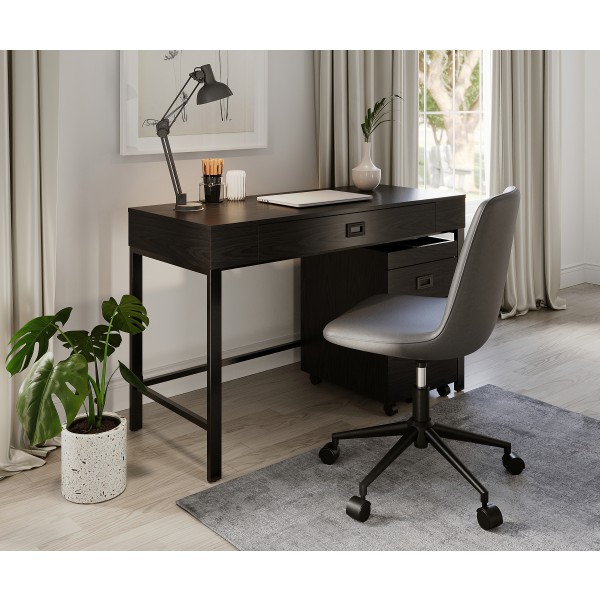 Realspace Bexler 42 W Computer Desk With Mobile Cart GrayBlack - Office  Depot