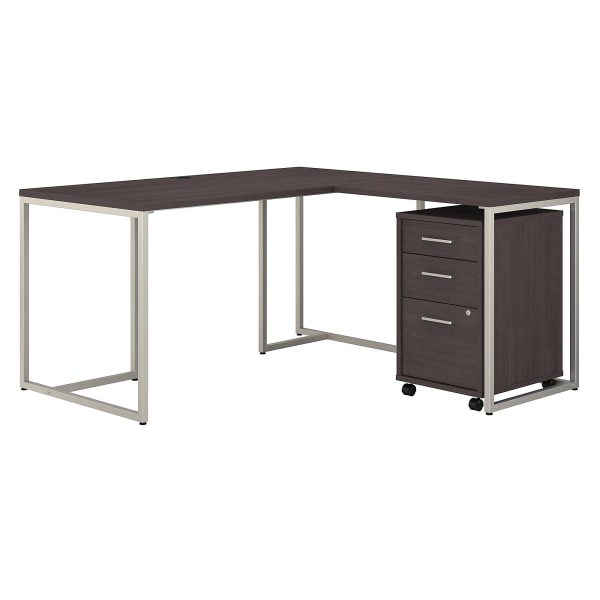 kathy ireland&reg; Office by Bush Business Furniture Method 60&quot;W L-Shaped Desk With 30&quot;W Return And Mobile File Cabinet 8478398