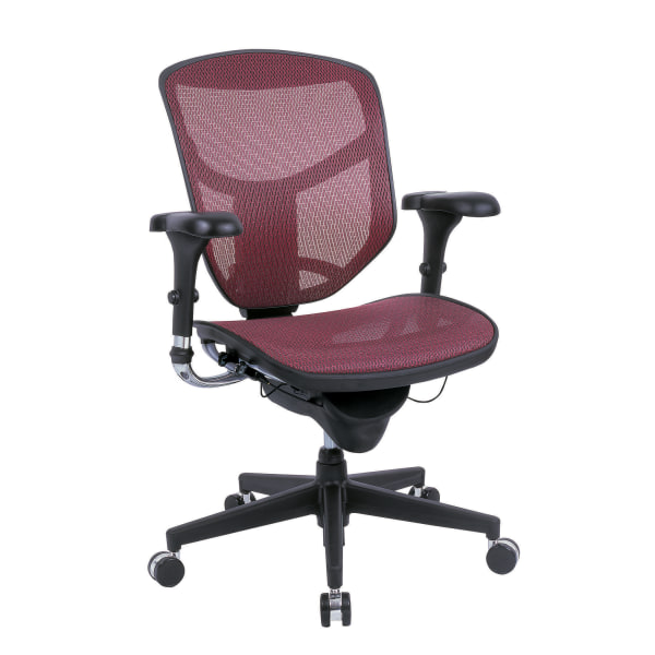 WorkPro&reg; Quantum 9000 Series Ergonomic Mesh/Mesh Mid-Back Chair, Red/Black 847922