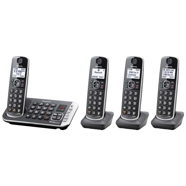 Panasonic&reg; Link2Cell Bluetooth&reg; DECT 6.0 Expandable Cordless Phone System With Digital Answering System 8532866