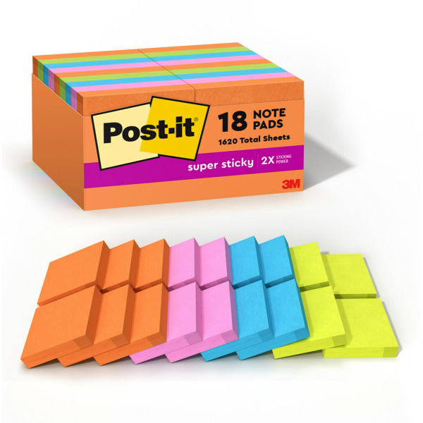 Post it Notes 3 in x 3 in 6 Pads 100 SheetsPad Clean Removal Poptimistic  Collection Lined - Office Depot