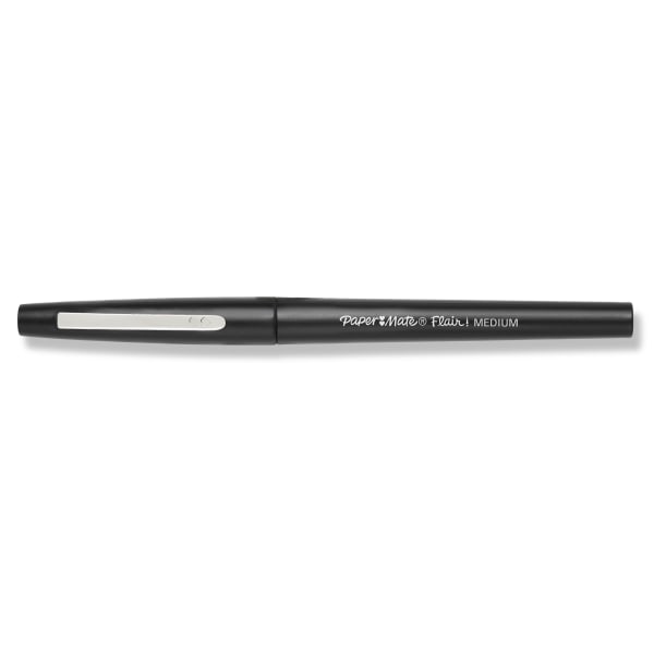 Point Guard Flair Felt Tip Porous Point Pen, Stick, Medium 0.7 mm, Black  Ink, Black Barrel, Dozen