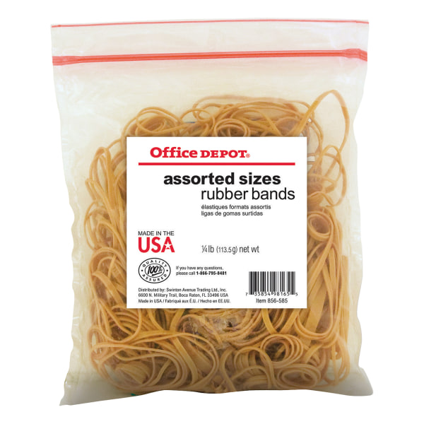 Rubber Bands, #54, Assorted Sizes, 1/4 Lb. Bag 856585