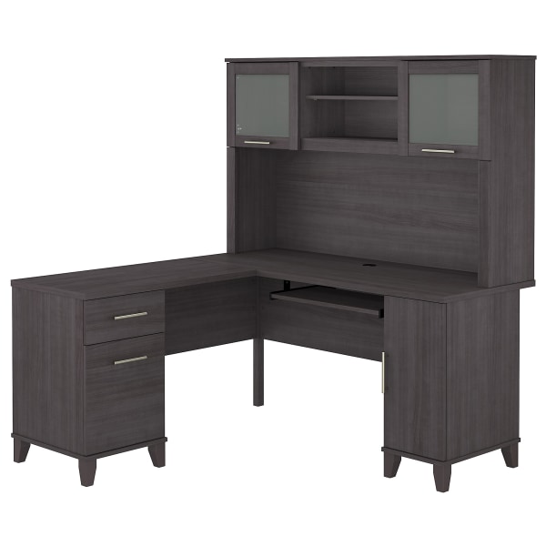 Bush Furniture Somerset 60&quot;W L-Shaped Desk With Hutch 8566760