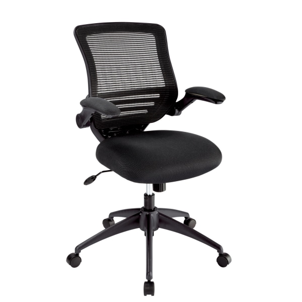 Realspace Calusa Mesh Mid-Back Chair, Black - Black Fabric Seat - Mesh Back - Black Aluminum, Melamine, Metal Frame - Fabric - 18.88" Seat Width x 19.63" Seat Depth - 28.3" Width x 27.4" Depth x 41.3" Height - 1 857562