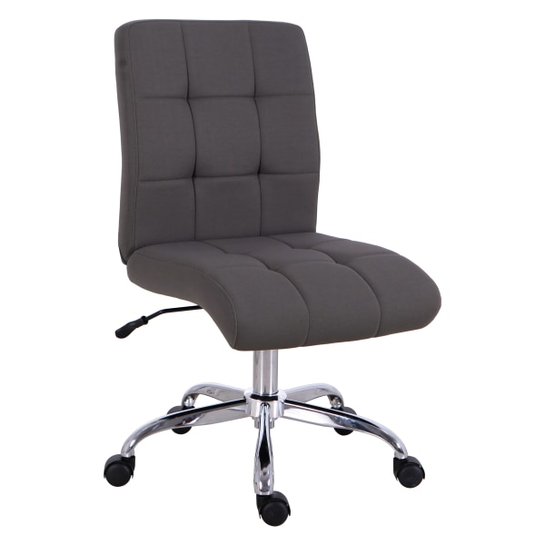 Brenton Studio&reg; Dexie Quilted Fabric Low-Back Task Chair, Gray 8593448