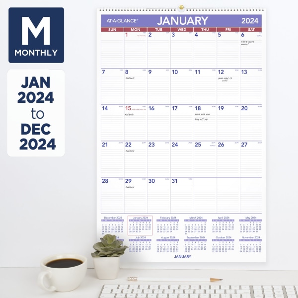 2024 ATAGLANCE® Monthly Wall Calendar, 20" x 30", January To December