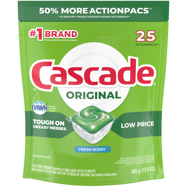 Cascade Dishwasher Detergent, Fresh Scent, Action Pacs, Dish Detergent