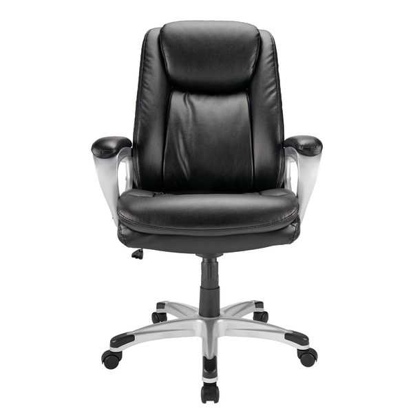 Realspace Hurston Bonded Leather High Back Executive Chair Black BIFMA  Compliant - Office Depot