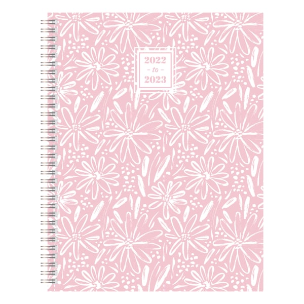 Office Depot&reg; Brand Fashion Weekly/Monthly Academic Planner, 8-1/2&quot; x 11&quot;, Dainty Floral, July 2022 to June 2023, ODUS2133-021 8661307