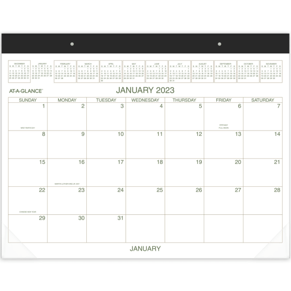 AT-A-GLANCE 2023 RY Two Color Monthly Desk Pad 8692870