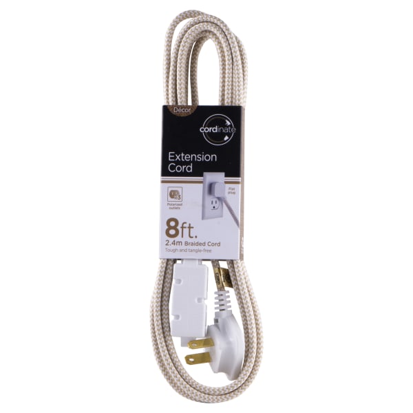 Cordinate Braided 3-Outlet Extension Cord 8695181