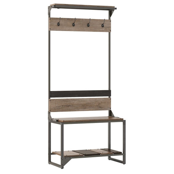 Bush Furniture Refinery Hall Tree With Shoe Storage Bench 8744333