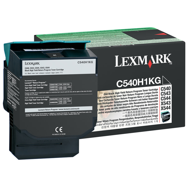 Lexmark&trade; C540H1KG High-Yield Return Program Black Toner Cartridge LEXC540H1KG