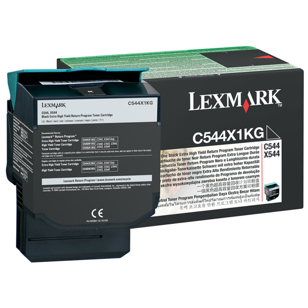 Lexmark&trade; C544X1KG High-Yield Return Program Black Toner Cartridge LEXC544X1KG