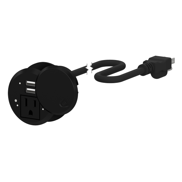 Bush Business Furniture Desktop Power Grommet With AC Outlet And 2 USB Ports 8822204