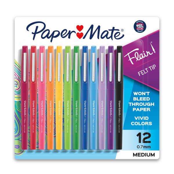 12 Count 0.7mm Purple Paper Mate Flair Felt Tip Pens Medium Point 