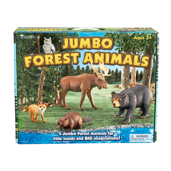 Learning Resources Jumbo Figures, Forest Animals, Pack Of 5 - Zerbee