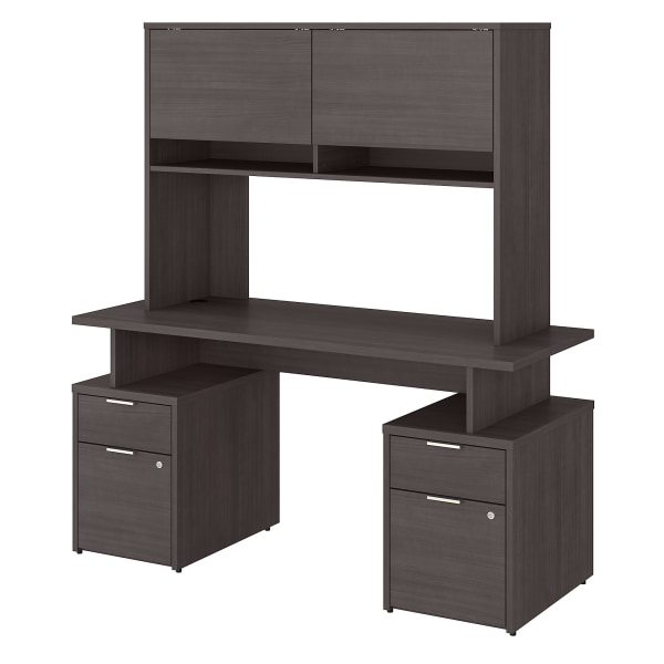 Bush Business Furniture Jamestown Desk With 4 Drawers And Hutch Zerbee