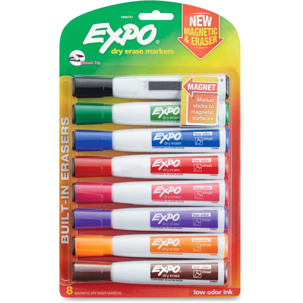 EXPO Dry Erase Markers, Whiteboard Markers with Low Odor Ink, Fine Tip,  Assorted Vibrant Colors, 16 Count