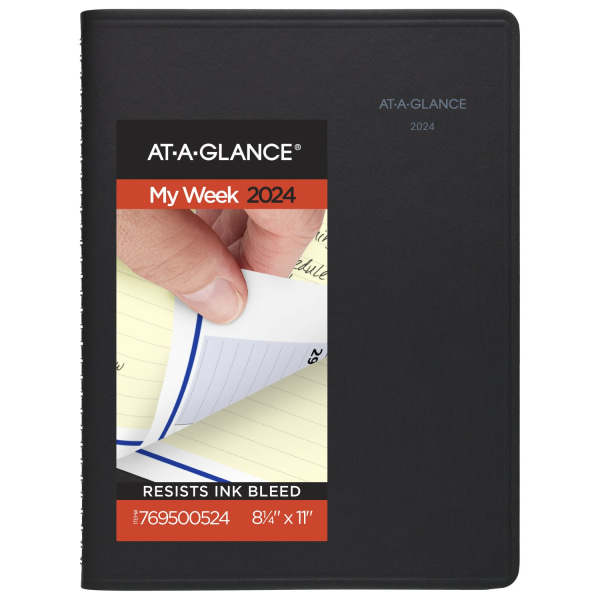 AT-A-GLANCE Standard Diary 2024 Daily Diary Red Large 7 34 x 12 - Daily  Journals