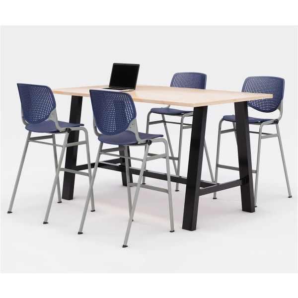 KFI Midtown Bistro Table With 4 Stacking Chairs 9004893