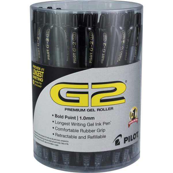 Pilot G2 Premium Gel Roller Pens Bold Point 1.0 mm Clear Barrels