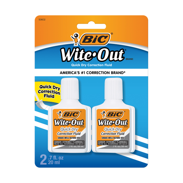 BIC Wite-Out Brand Shake 'n Squeeze Correction Pen, 8 ML Correction Fluid,  4-Count Pack of white Correction Pens, Fast, Clean and Easy to Use Office