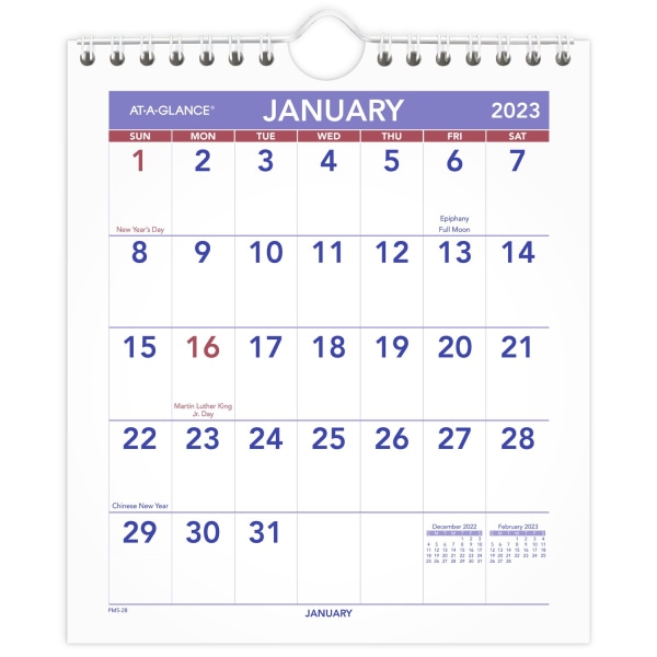 AT-A-GLANCE Mini Monthly 2023 RY Wall Calendar 9093847